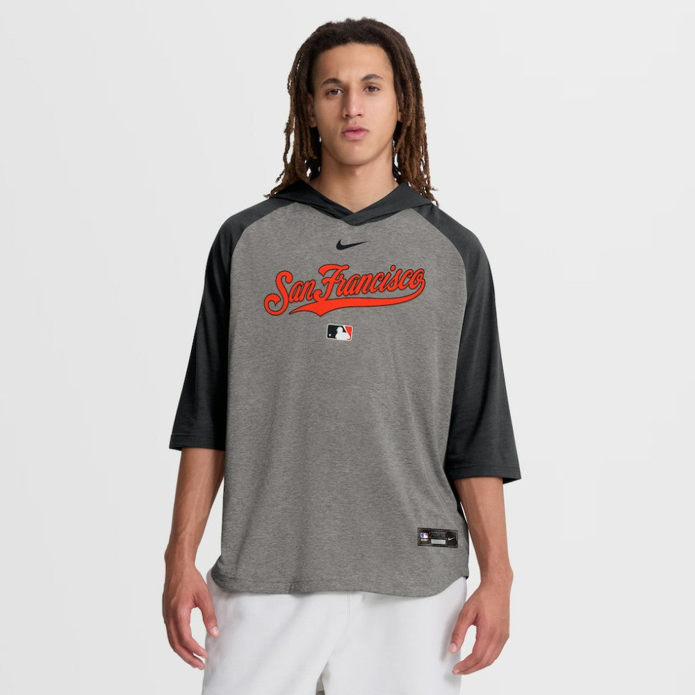 MLB San Francisco Giants Nike Authentic Collection Flux Dri-FIT Raglan 3/4-Sleeve Hooded T-Shirt