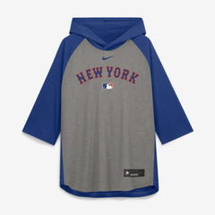 MLB New York Mets Nike Authentic Collection Flux Dri-FIT Raglan 3/4-Sleeve Hooded T-Shirt