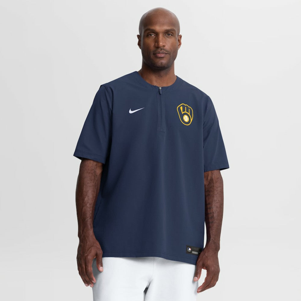 MLB Milwaukee Brewers Nike Authentic Collection Dri-FIT Quarter-Zip Windshirt