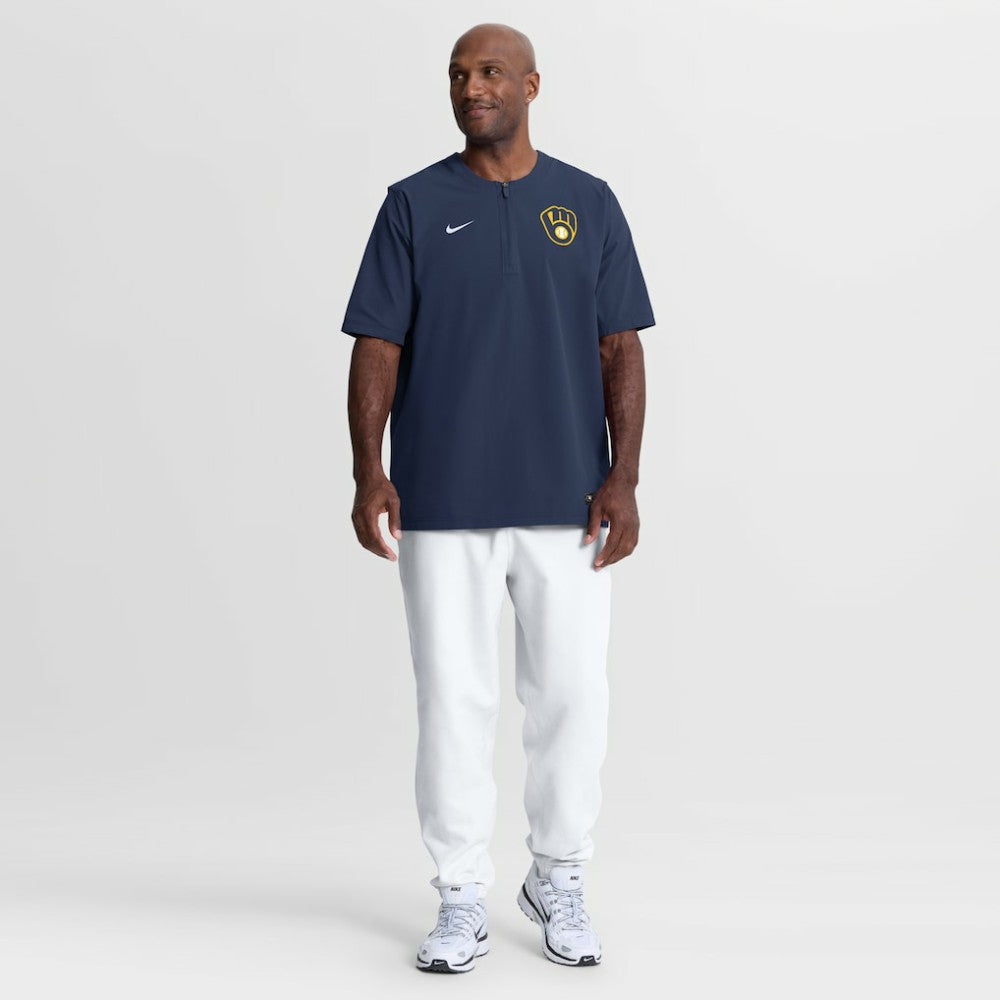 MLB Milwaukee Brewers Nike Authentic Collection Dri-FIT Quarter-Zip Windshirt