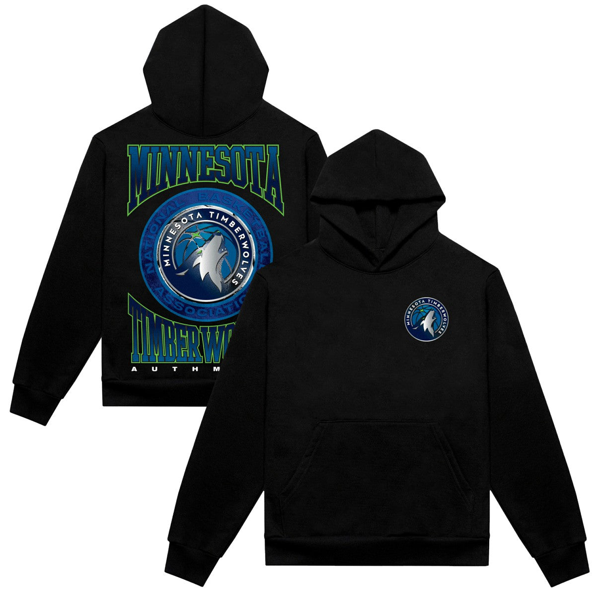 NBA Minnesota Timberwolves Authmade Vintage Metal Premium Heavyweight Pullover Hoodie