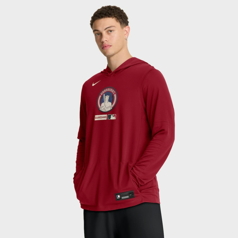 MLB Cleveland Guardians Nike City Connect Dri-FIT Long Sleeve Hooded T-Shirt
