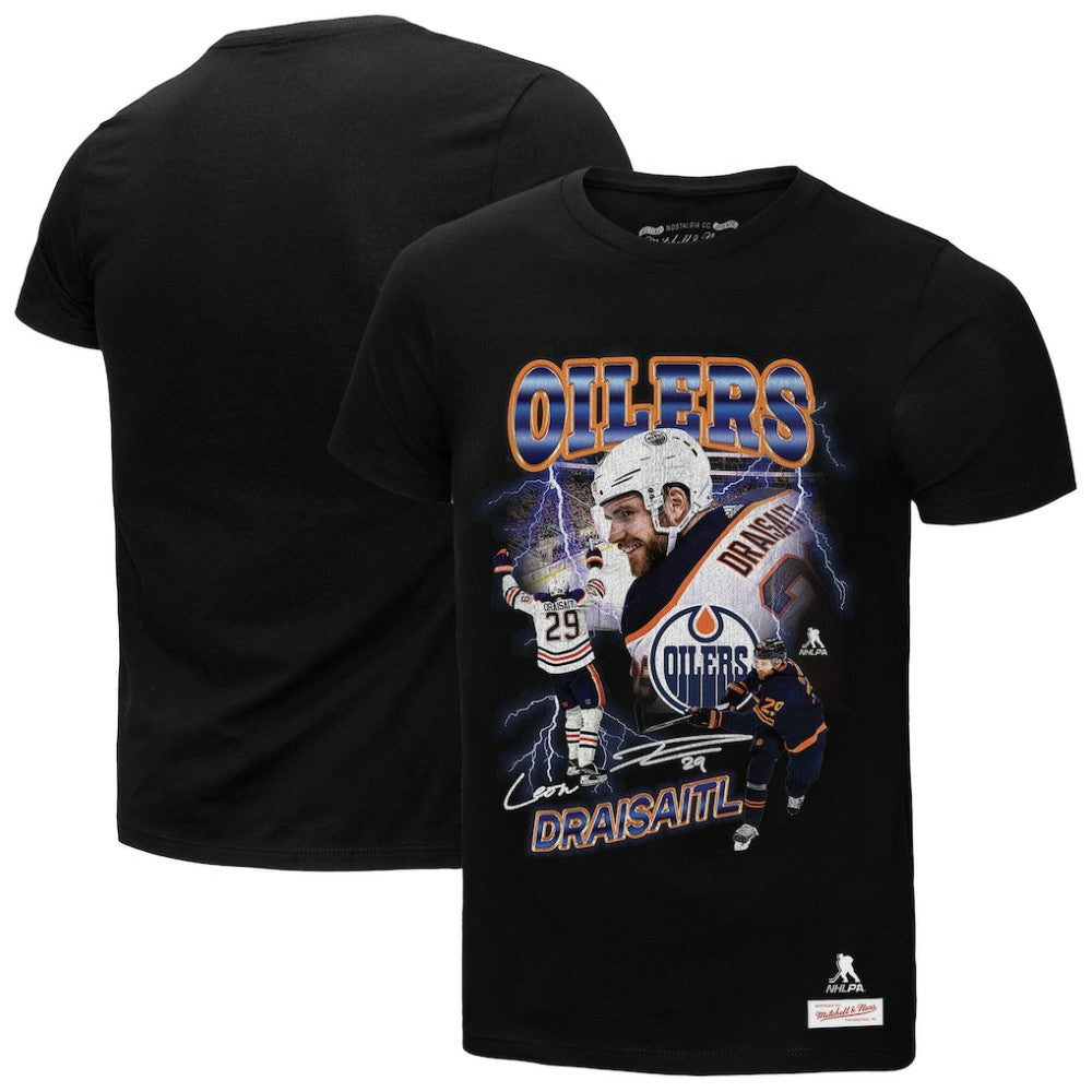 NHL Black Leon Draisaitl Edmonton Oilers Mitchell & Ness 2.0 Player Graphic T-Shirt