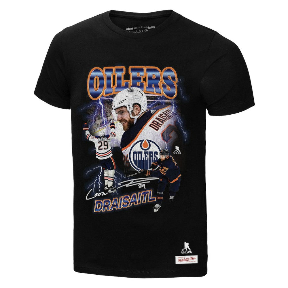 NHL Black Leon Draisaitl Edmonton Oilers Mitchell & Ness 2.0 Player Graphic T-Shirt