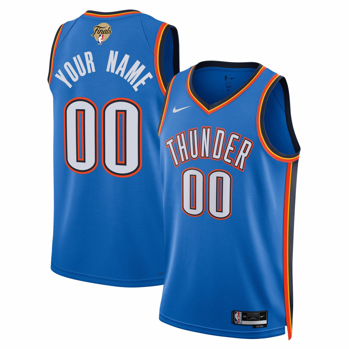 NBA Oklahoma City Thunder Unisex 2025 NBA Finals Patch Custom Swingman Jersey