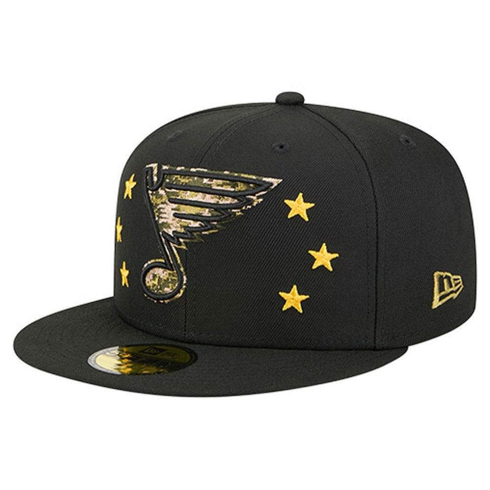 NHL Black St. Louis Blues New Era Military Appreciation Digital Camo Stars 59FIFTY Fitted Hat