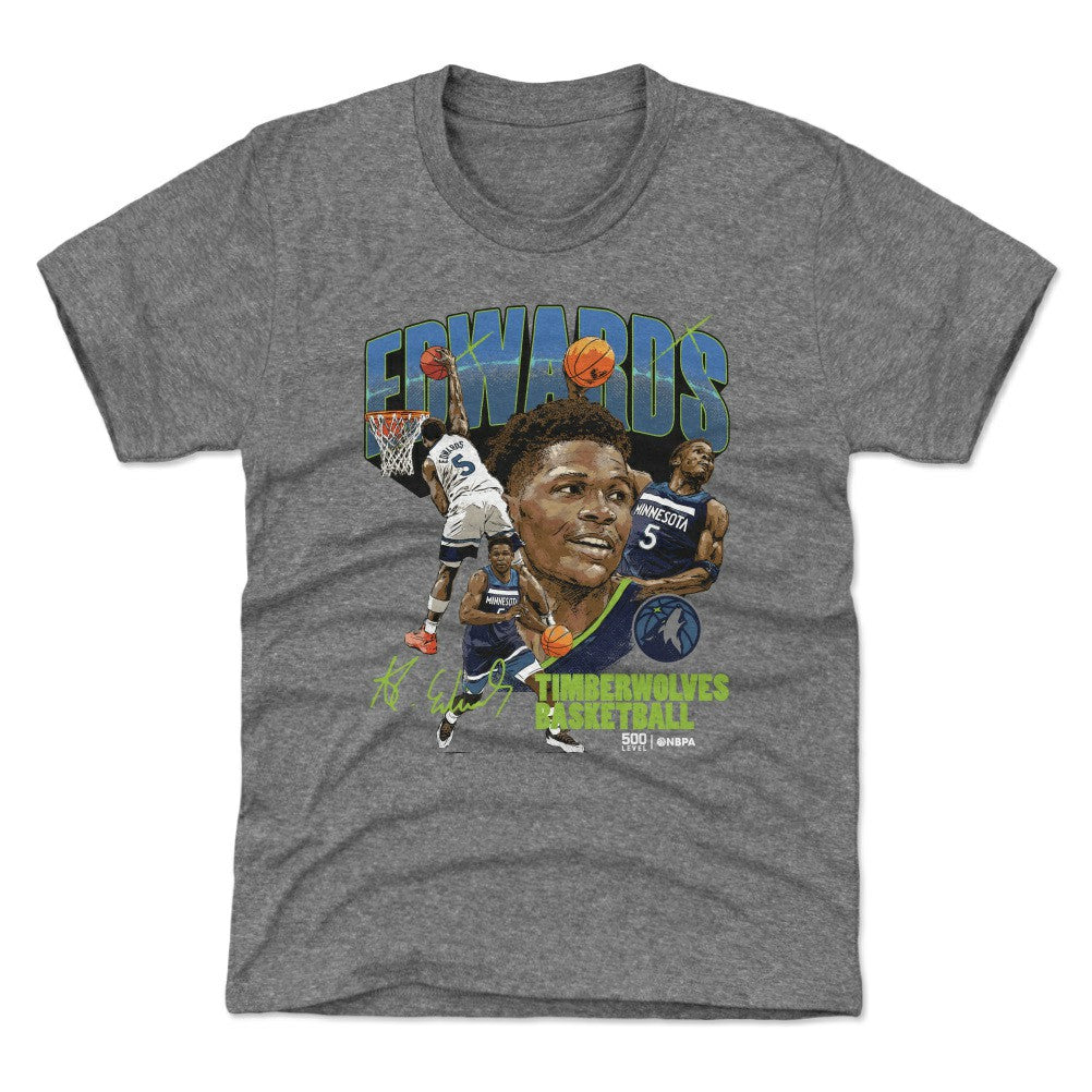NBA Anthony Edwards Minnesota Timberwolves 500 Level Youth Collage T-Shirt