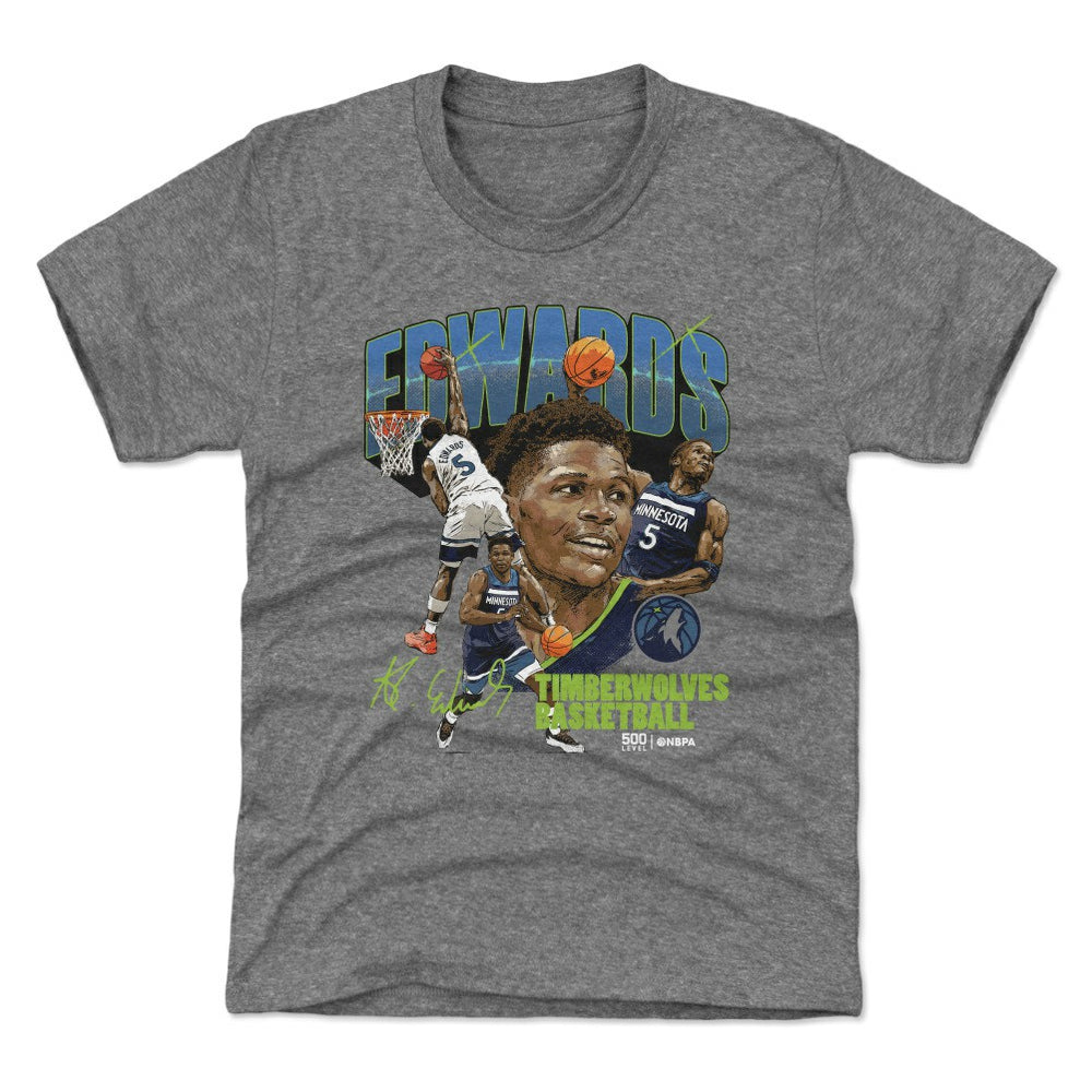 NBA Anthony Edwards Minnesota Timberwolves 500 Level Youth Collage T-Shirt