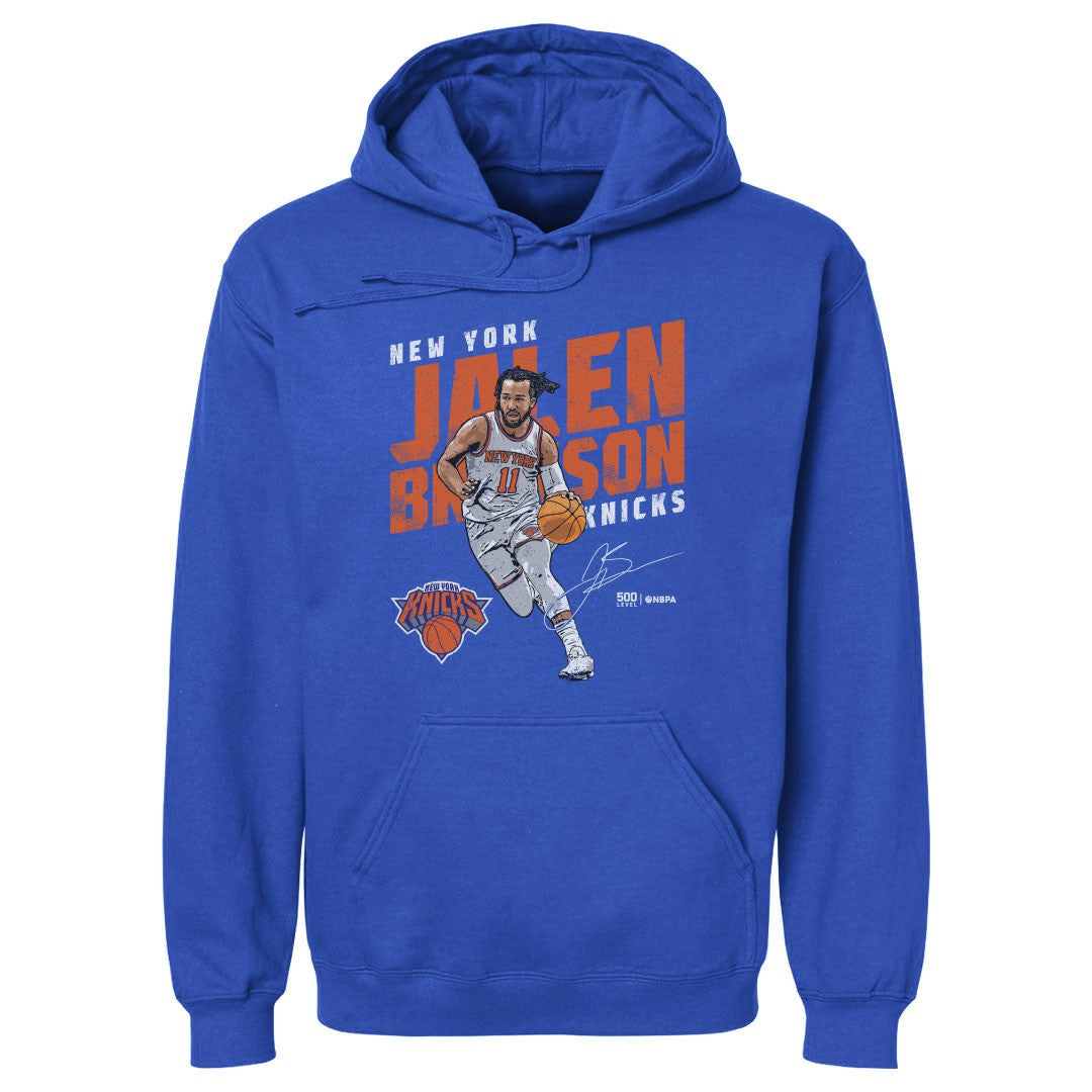 NBA Jalen Brunson New York Knicks 500 Level Slant Pullover Hoodie