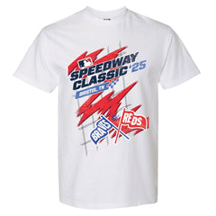 MLB Cincinnati Reds vs. Atlanta Braves The Wild Collective Women's 2025 Speedway Classic Flags T-Shirt