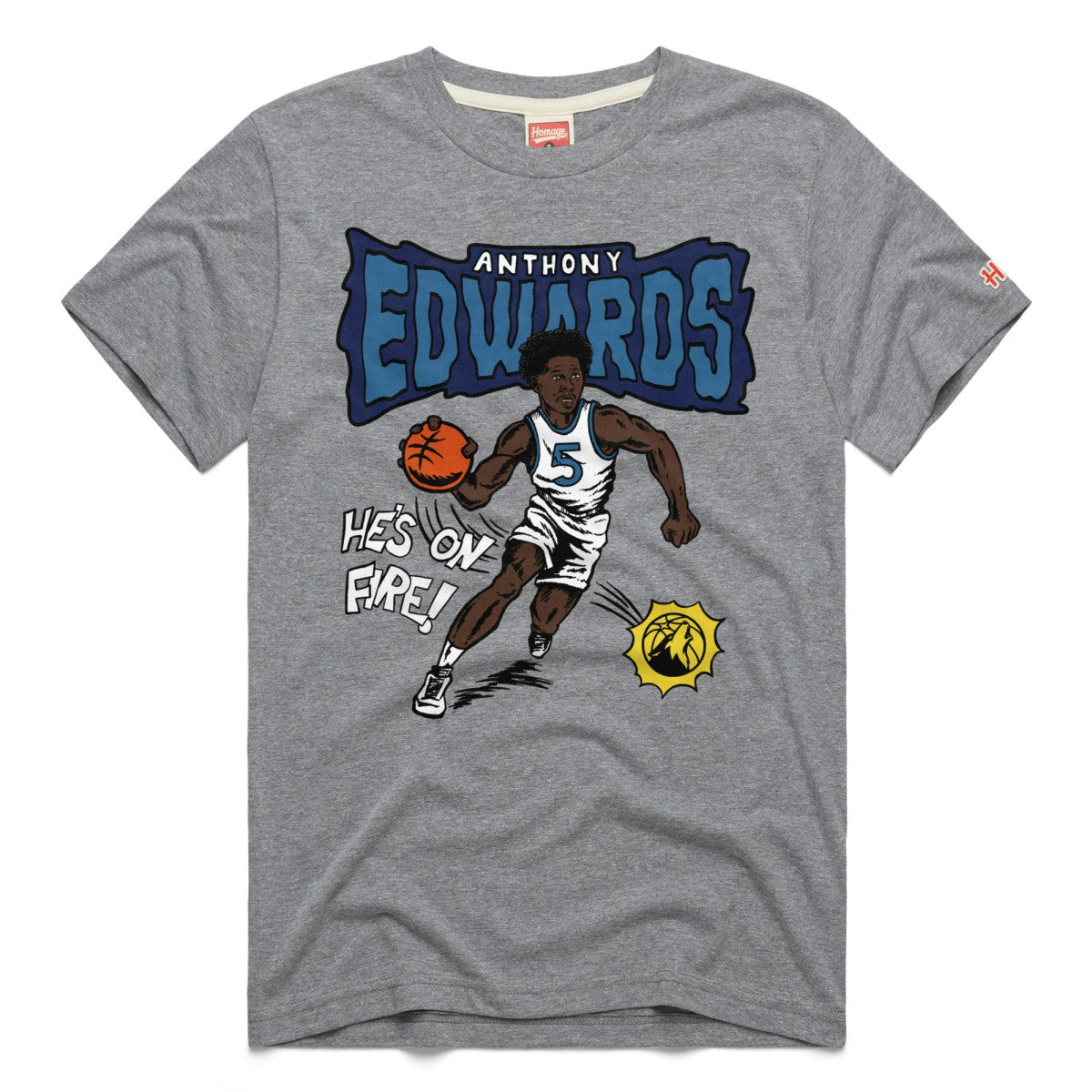 NBA Anthony Edwards Minnesota Timberwolves Homage Unisex Comic Book Tri-Blend T-Shirt