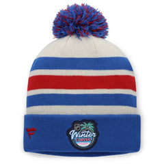 NHL Cream/Blue New York Rangers Fanatics 2026 NHL Winter Classic Cuffed Pom Knit Hat
