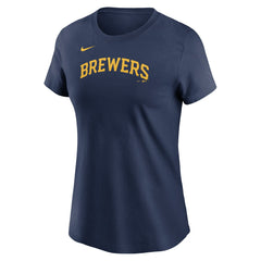 MLB Jackson Chourio Milwaukee Brewers Nike Women's Cooperstown Collection Fuse Name & Number T-Shirt