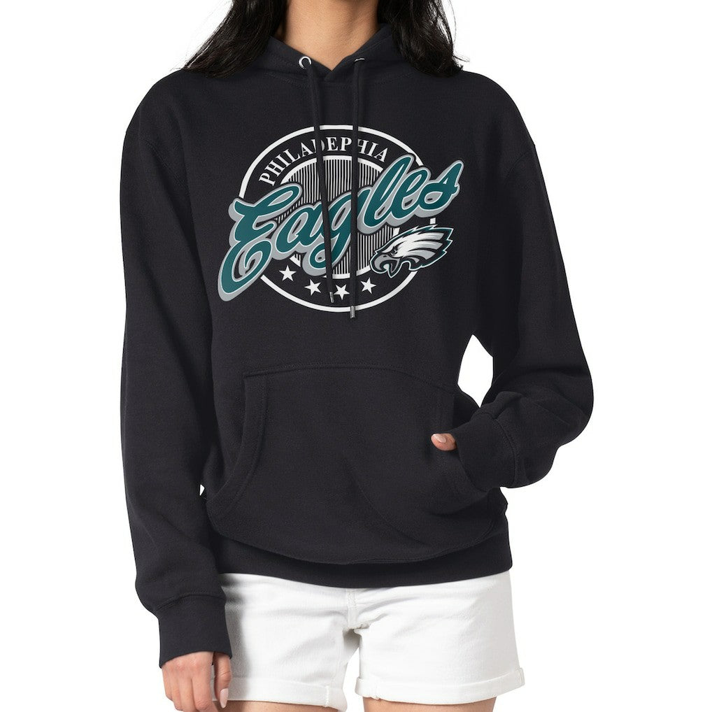 G-III 4Her by Carl Banks Women's Pinstripe Circle Fleece Pullover Hoodie - Philadelphia Eagles