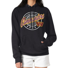 G-III 4Her by Carl Banks Women's Pinstripe Circle Fleece Pullover Hoodie - Washington Commanders