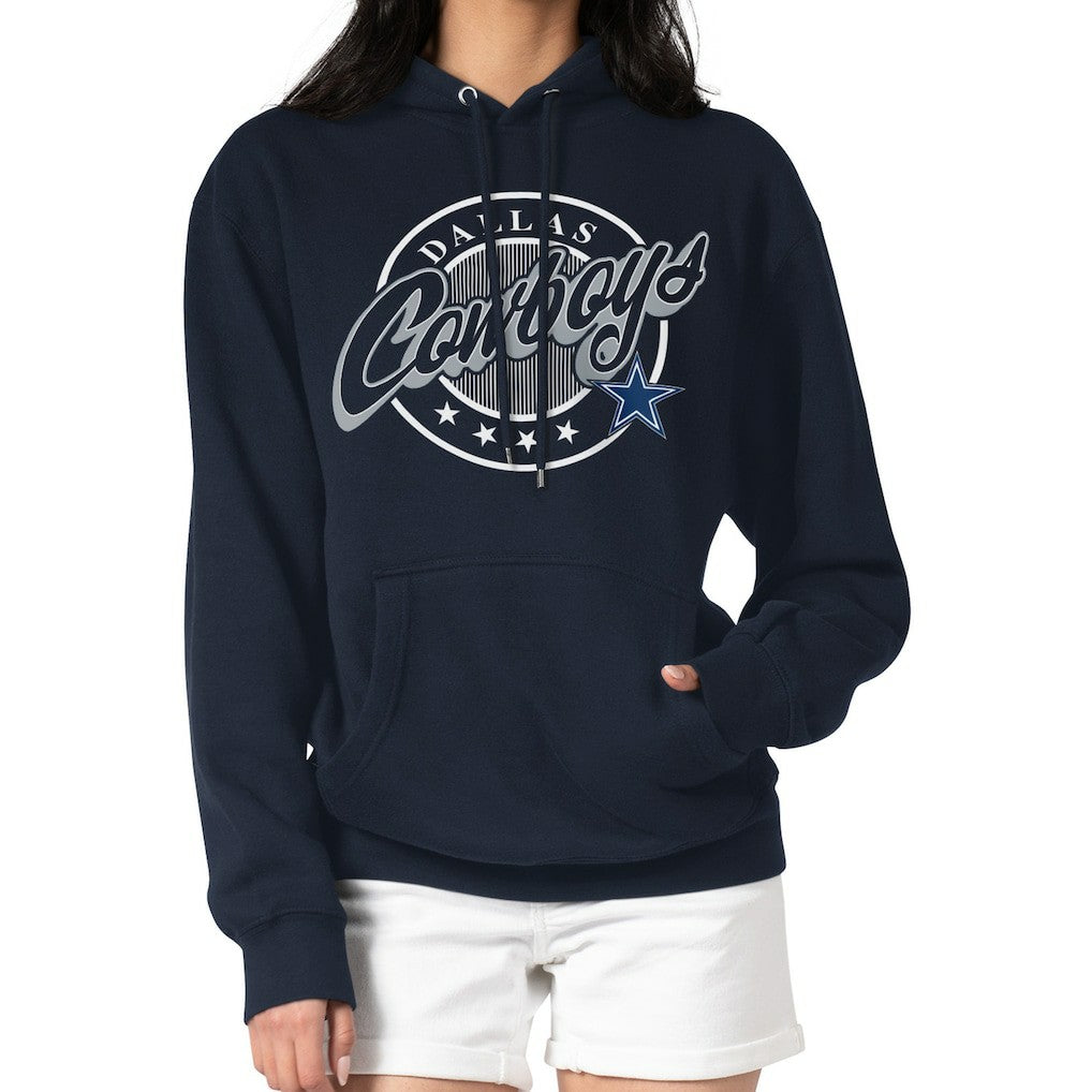 G-III 4Her by Carl Banks Women's Pinstripe Circle Fleece Pullover Hoodie - Dallas Cowboys