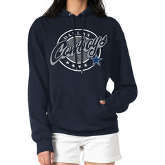 G-III 4Her by Carl Banks Women's Pinstripe Circle Fleece Pullover Hoodie - Dallas Cowboys