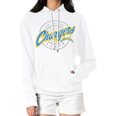 G-III 4Her by Carl Banks Women's Pinstripe Circle Fleece Pullover Hoodie - Los Angeles Chargers