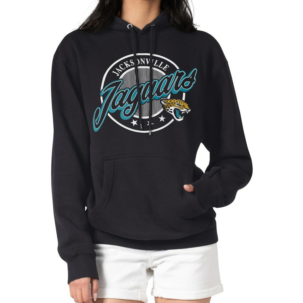 G-III 4Her by Carl Banks Women's Pinstripe Circle Fleece Pullover Hoodie - Jacksonville Jaguars
