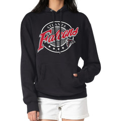 G-III 4Her by Carl Banks Women's Pinstripe Circle Fleece Pullover Hoodie - Atlanta Falcons