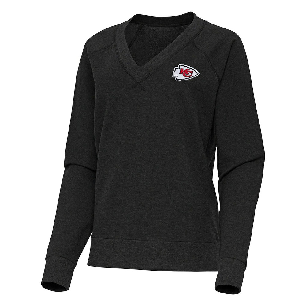 Antigua Women's Varsity Tri-Blend V-Neck Long Sleeve T-Shirt - Kansas City Chiefs
