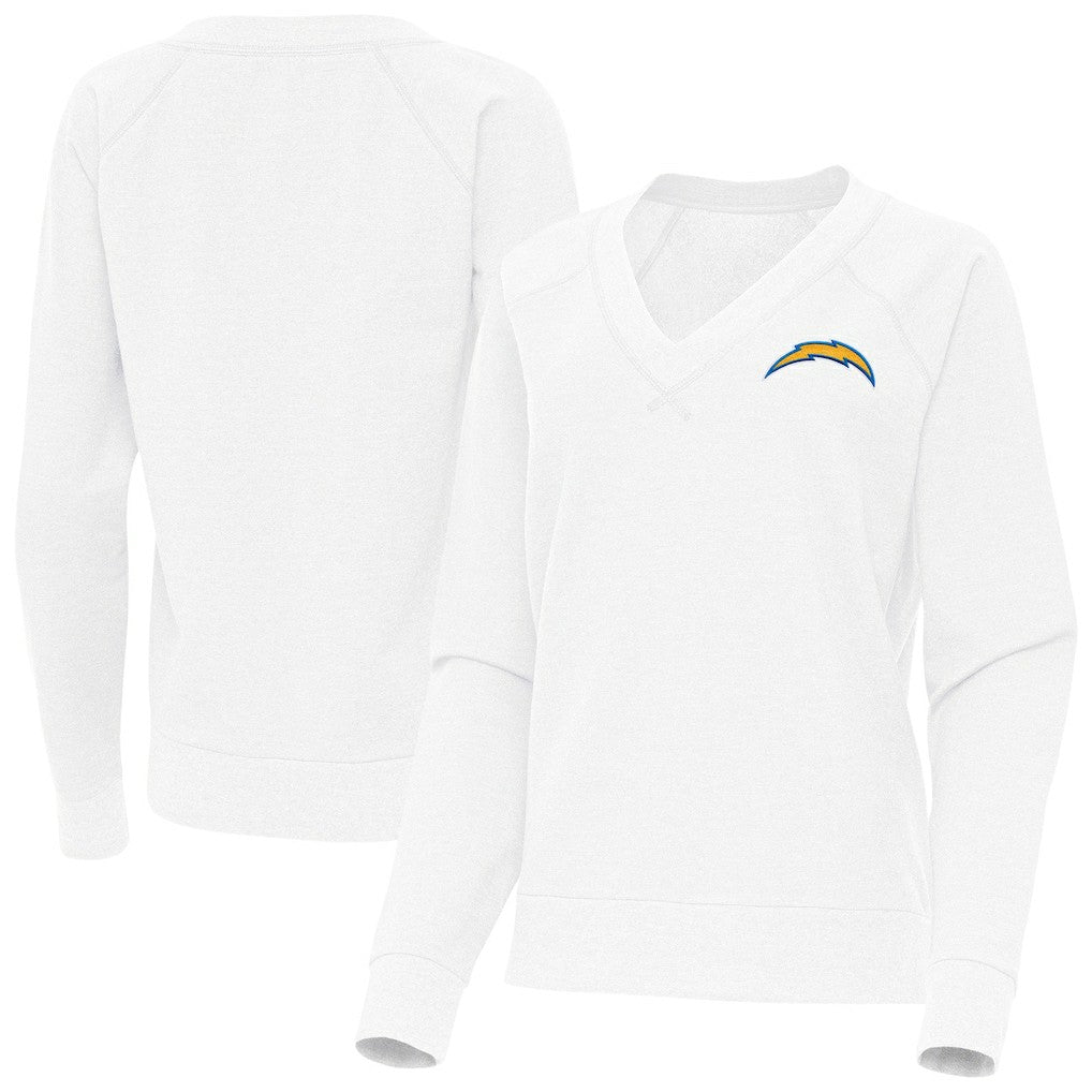 Antigua Women's Varsity Tri-Blend V-Neck Long Sleeve T-Shirt - Los Angeles Chargers