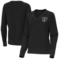 Antigua Women's Varsity Tri-Blend V-Neck Long Sleeve T-Shirt - Las Vegas Raiders