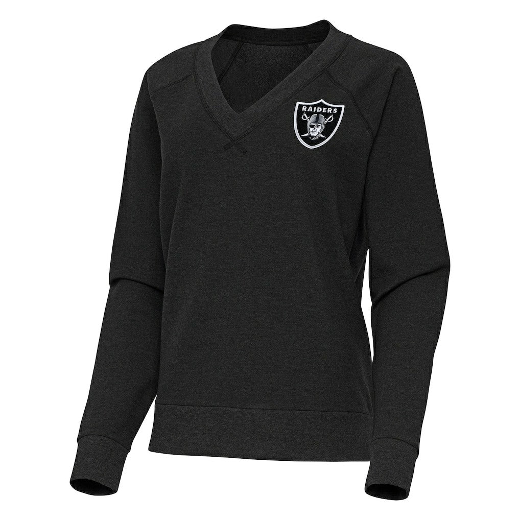 Antigua Women's Varsity Tri-Blend V-Neck Long Sleeve T-Shirt - Las Vegas Raiders