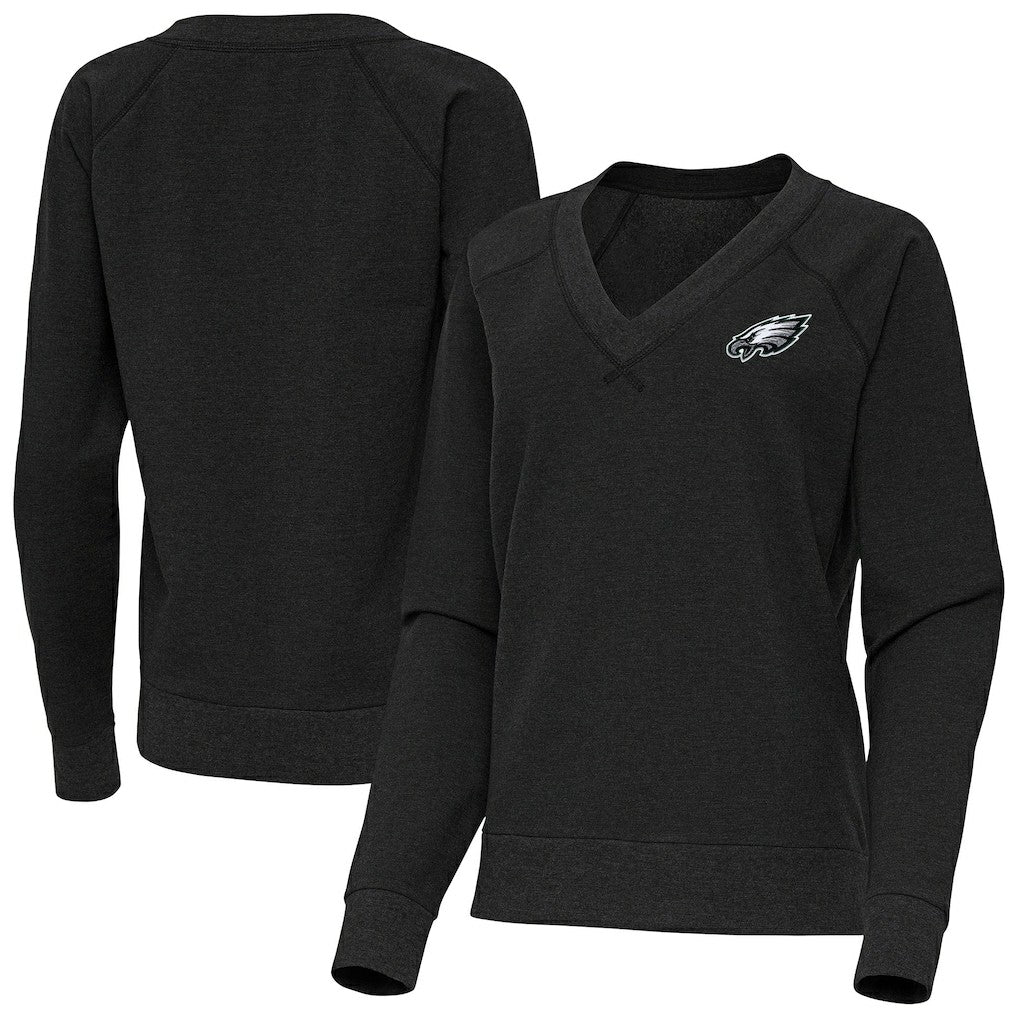 Antigua Women's Varsity Tri-Blend V-Neck Long Sleeve T-Shirt - Philadelphia Eagles