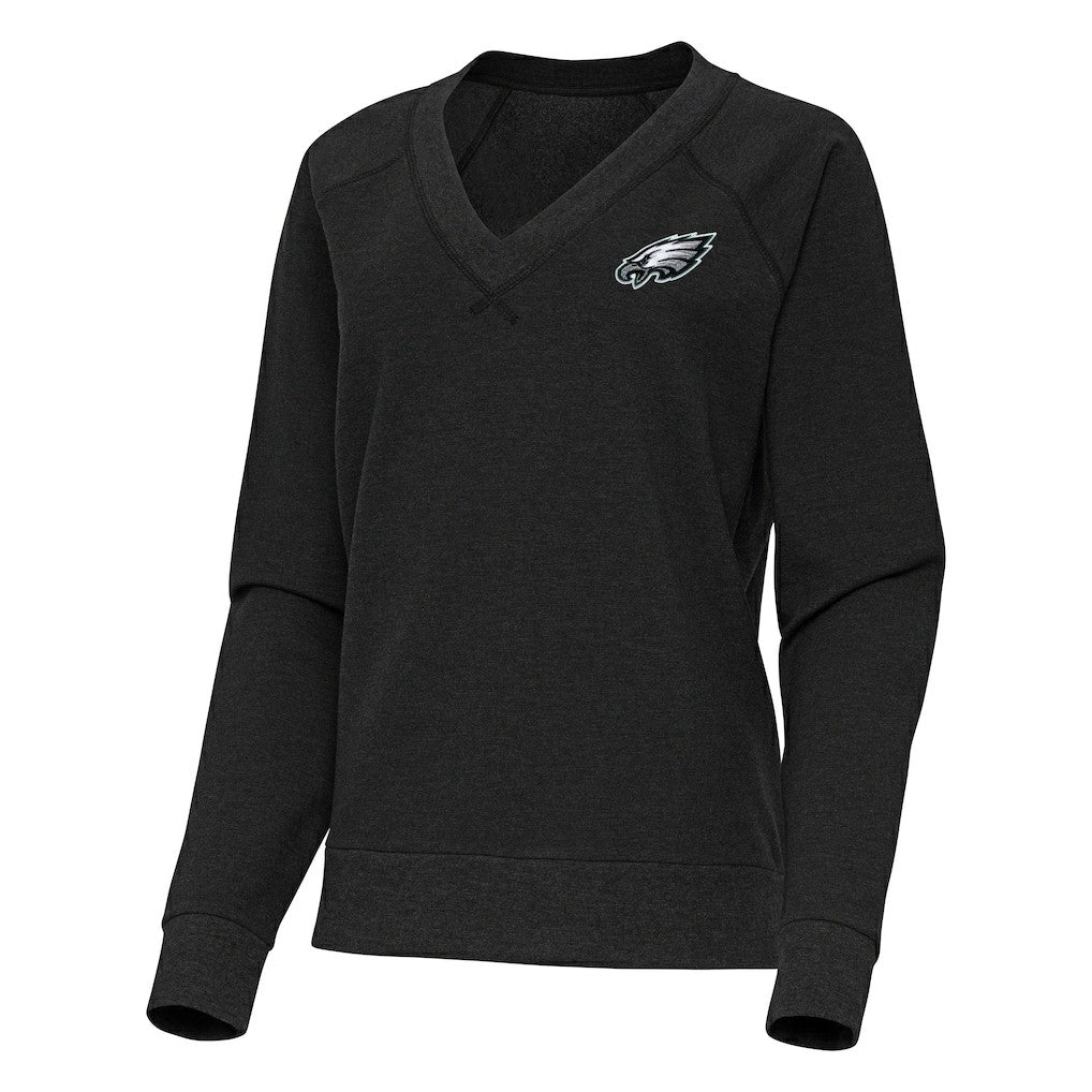 Antigua Women's Varsity Tri-Blend V-Neck Long Sleeve T-Shirt - Philadelphia Eagles