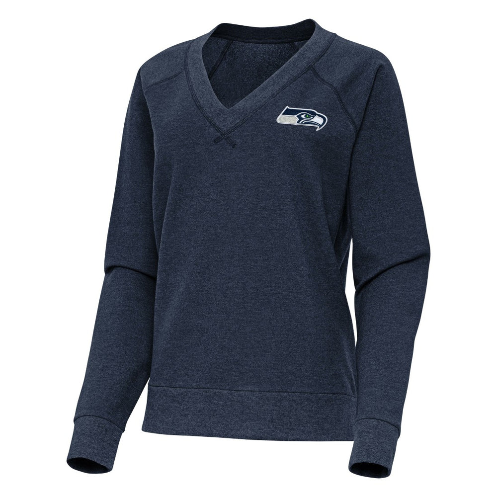 Antigua Women's Varsity Tri-Blend V-Neck Long Sleeve T-Shirt - Seattle Seahawks