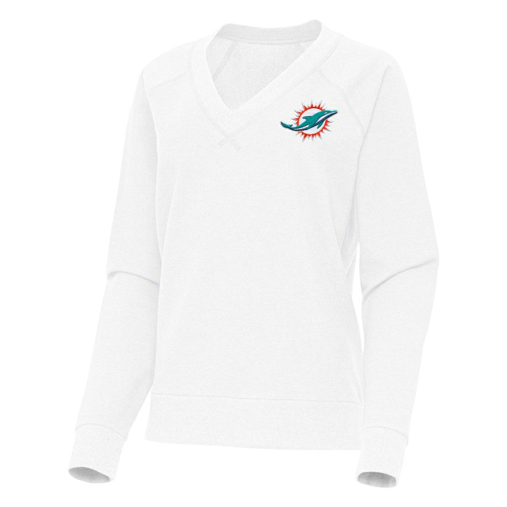 Antigua Women's Varsity Tri-Blend V-Neck Long Sleeve T-Shirt - Miami Dolphins