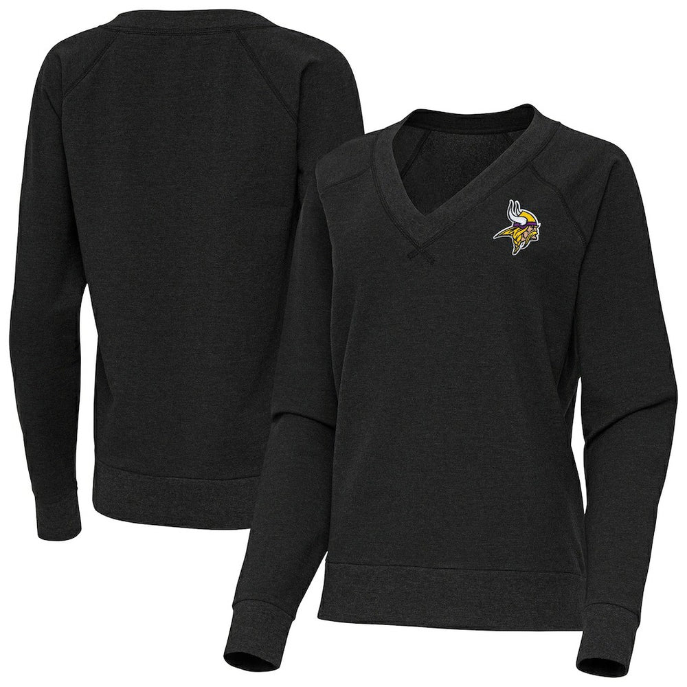 Antigua Women's Varsity Tri-Blend V-Neck Long Sleeve T-Shirt - Minnesota Vikings
