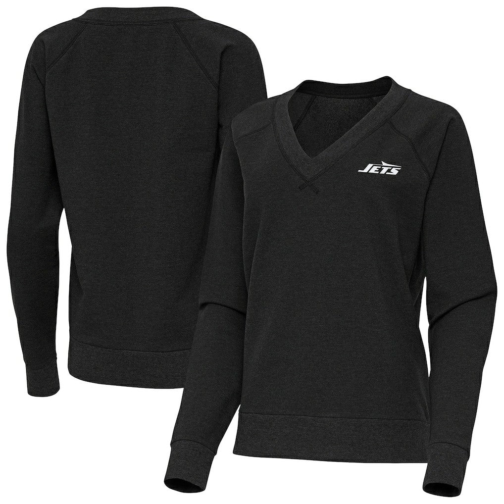 Antigua Women's Varsity Tri-Blend V-Neck Long Sleeve T-Shirt - New York Jets
