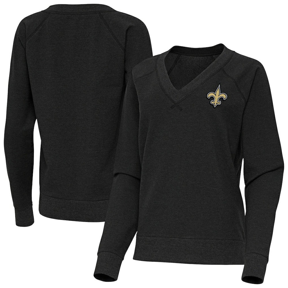 Antigua Women's Varsity Tri-Blend V-Neck Long Sleeve T-Shirt - New Orleans Saints
