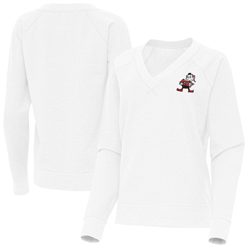 Antigua Women's Varsity Tri-Blend V-Neck Long Sleeve T-Shirt - Cleveland Browns