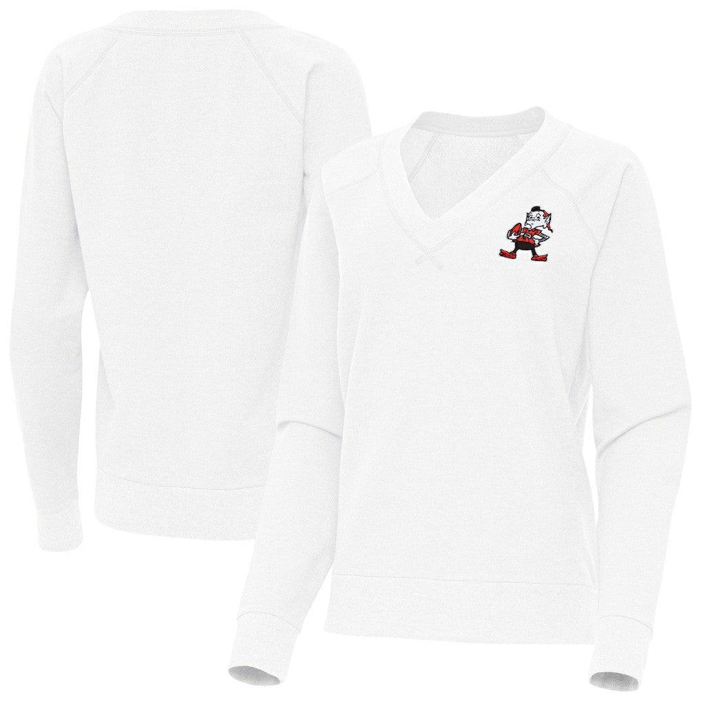 Antigua Women's Varsity Tri-Blend V-Neck Long Sleeve T-Shirt - Cleveland Browns