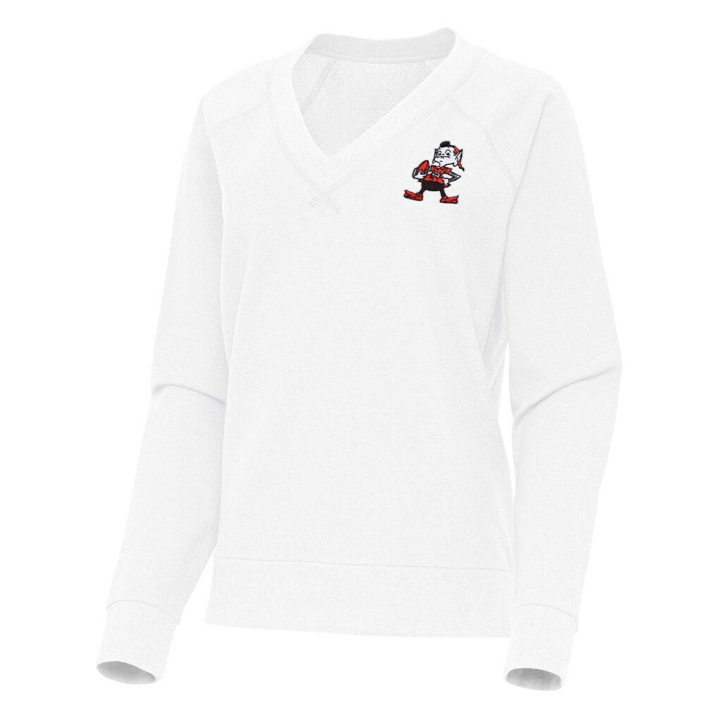 Antigua Women's Varsity Tri-Blend V-Neck Long Sleeve T-Shirt - Cleveland Browns