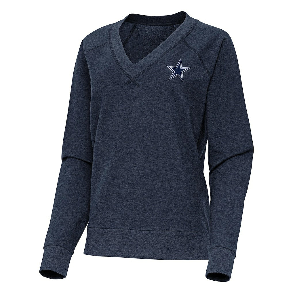 Antigua Women's Varsity Tri-Blend V-Neck Long Sleeve T-Shirt - Dallas Cowboys