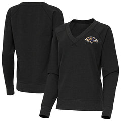 Antigua Women's Varsity Tri-Blend V-Neck Long Sleeve T-Shirt - Baltimore Ravens