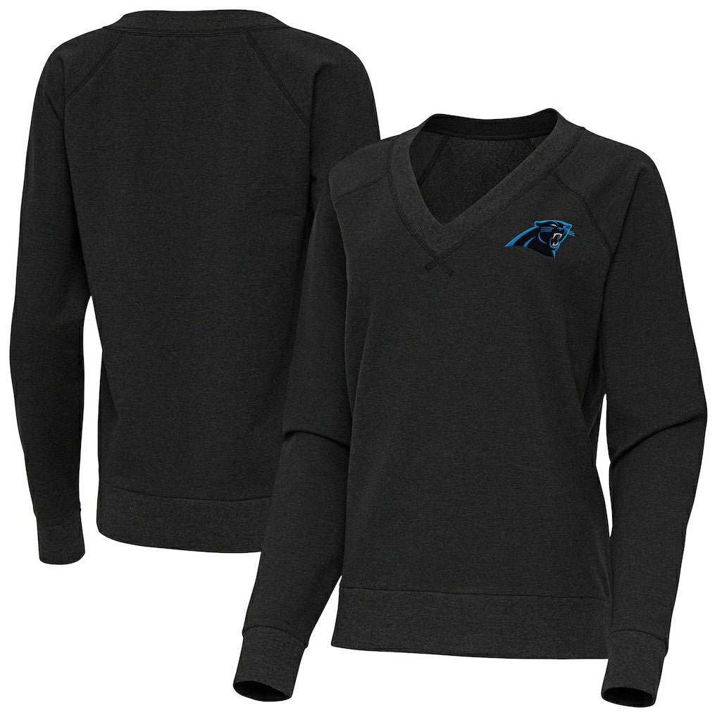 Antigua Women's Varsity Tri-Blend V-Neck Long Sleeve T-Shirt - Carolina Panthers