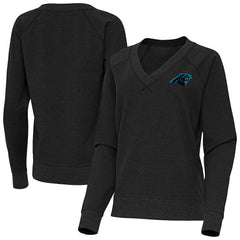 Antigua Women's Varsity Tri-Blend V-Neck Long Sleeve T-Shirt - Carolina Panthers