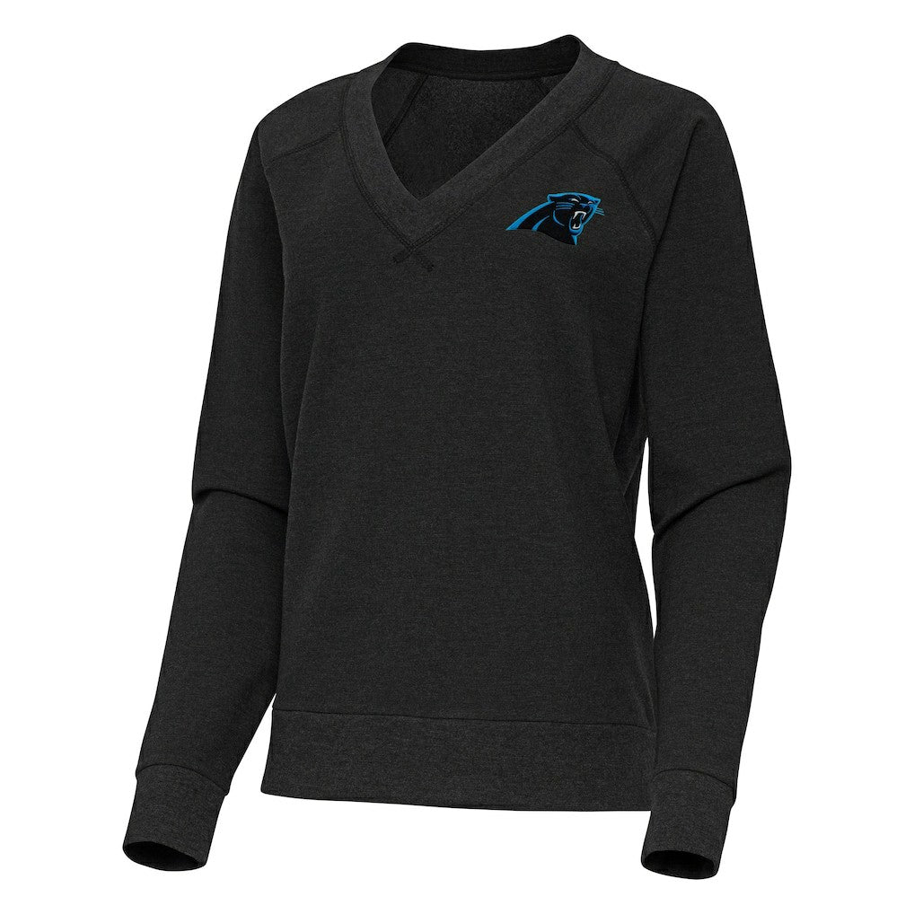 Antigua Women's Varsity Tri-Blend V-Neck Long Sleeve T-Shirt - Carolina Panthers