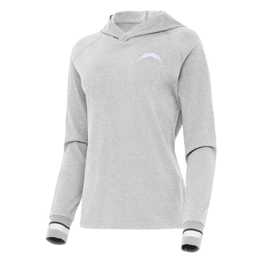 Antigua Women's Trek Raglan Pullover Hoodie - Los Angeles Chargers