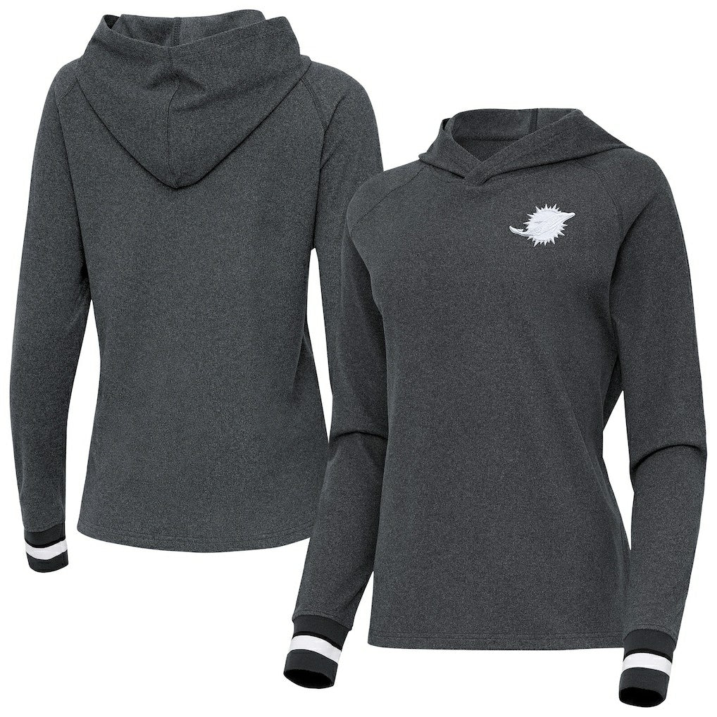 Antigua Women's Trek Raglan Pullover Hoodie - Miami Dolphins