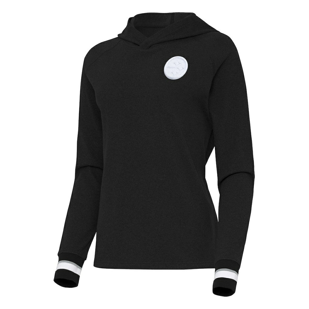 Antigua Women's Trek Raglan Pullover Hoodie - Pittsburgh Steelers