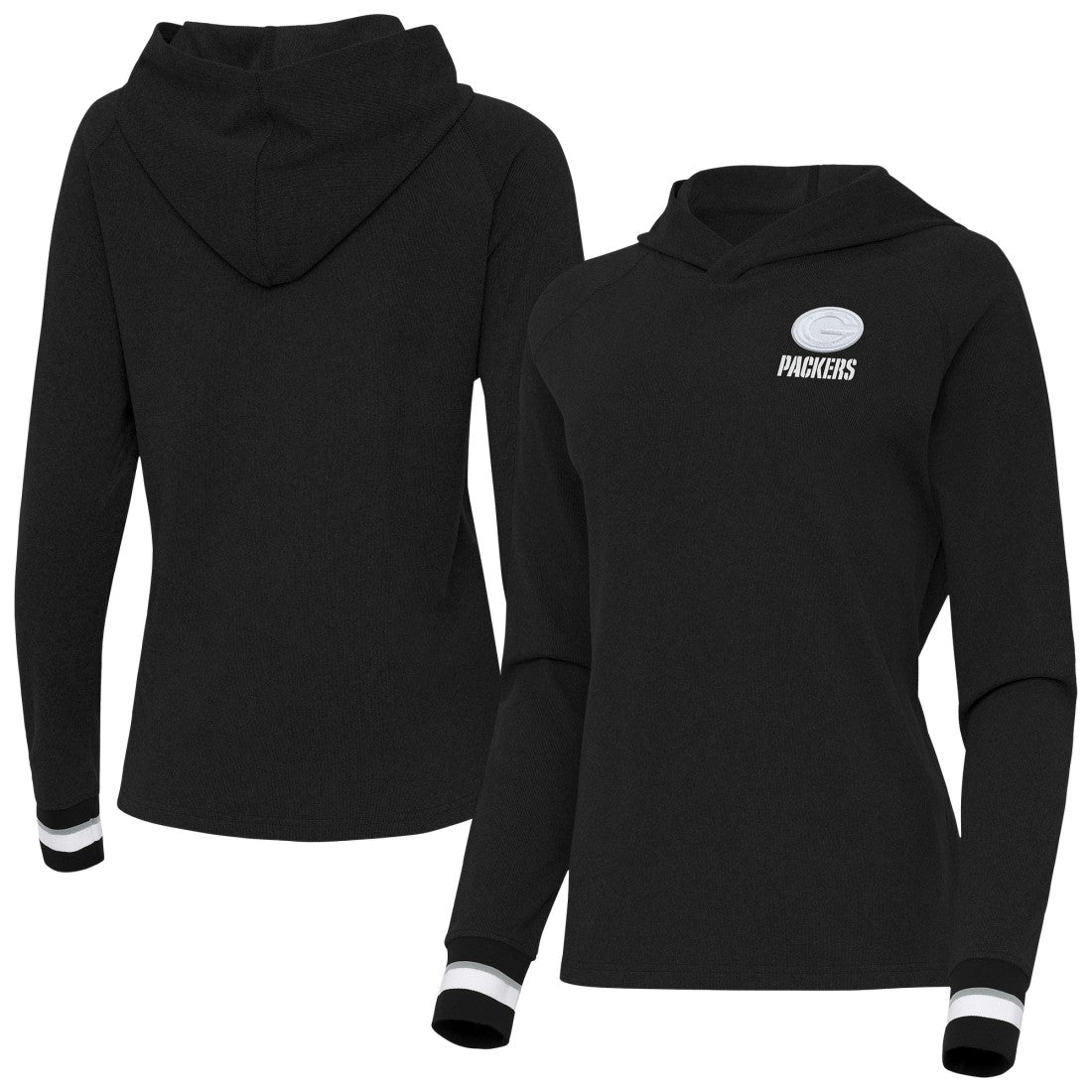 Antigua Women's Trek Raglan Pullover Hoodie - Green Bay Packers
