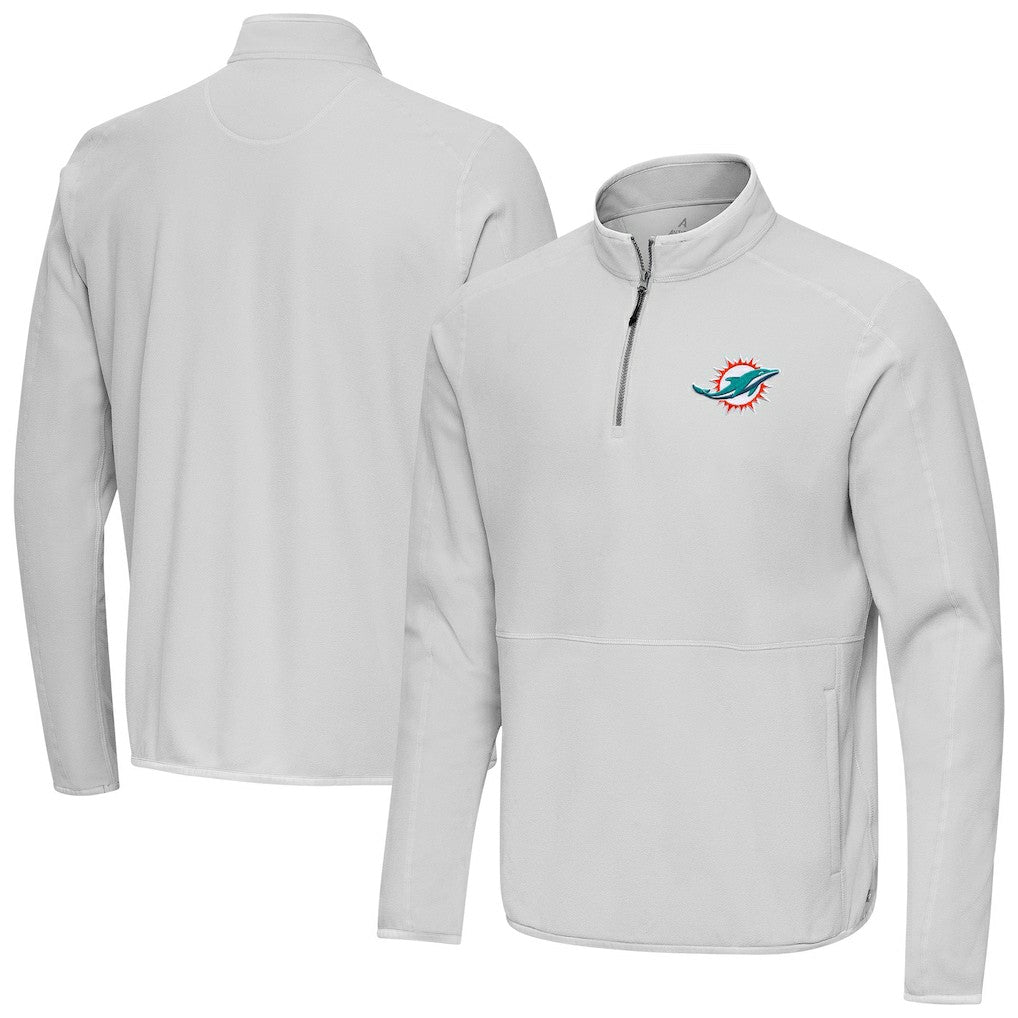 Antigua Step Up Quarter-Zip Pullover - Miami Dolphins
