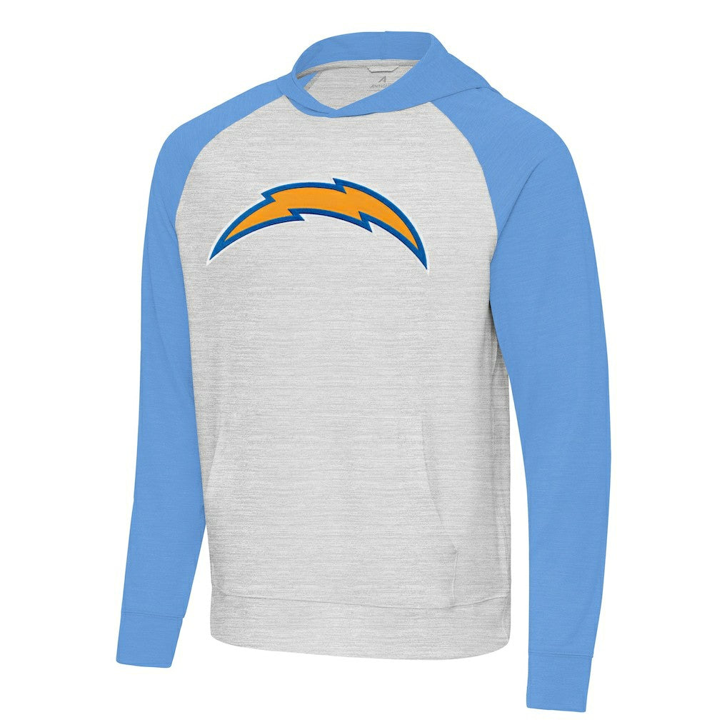 Antigua Urgent Raglan Pullover Hoodie - Los Angeles Chargers