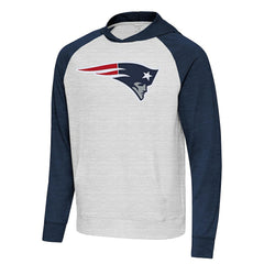 Antigua Urgent Raglan Pullover Hoodie - New England Patriots